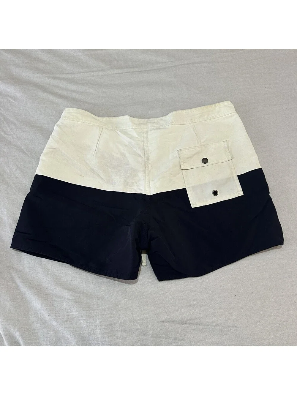 Saturdays NYC Ennis Swim Trunks Size Men 32 White Black Board Shorts String